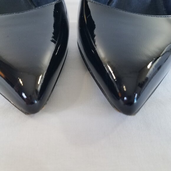 Saint Laurent Black Patent Leather Heels SIZE 36  Dust Bag Pumps 4" Zoe 85 ? - Picture 13 of 17